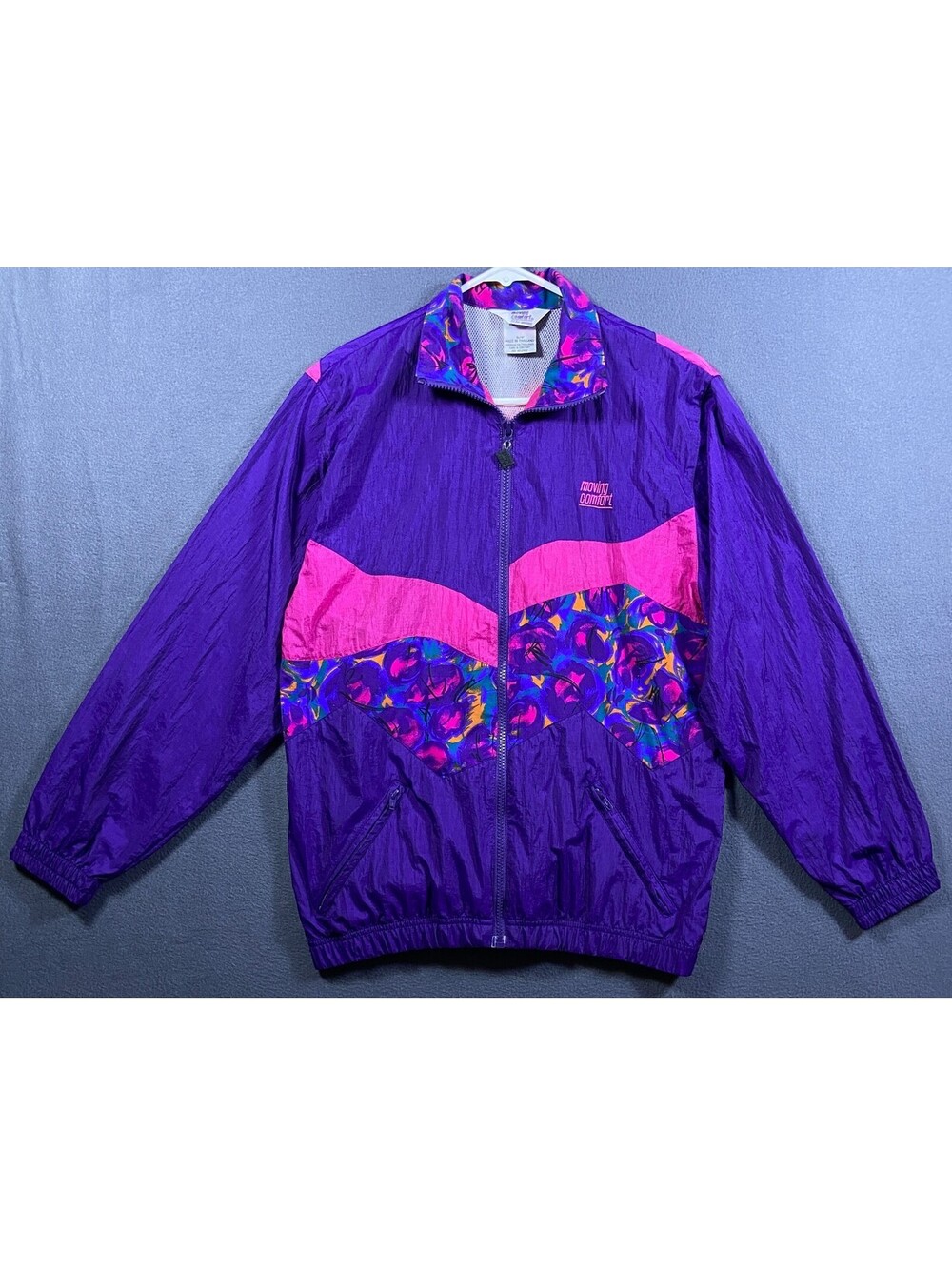 Vintage Moving Comfort Activewear Windbreaker Womens Small Colorblock Jacket 80s